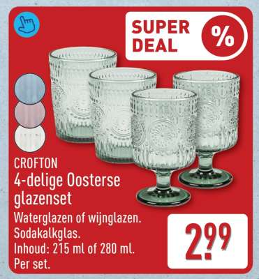 CROFTON 4-delige Oosterse glazen set