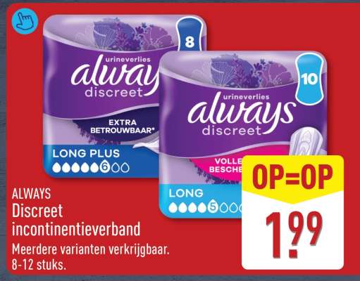 ALWAYS Discreet incontinentieverband