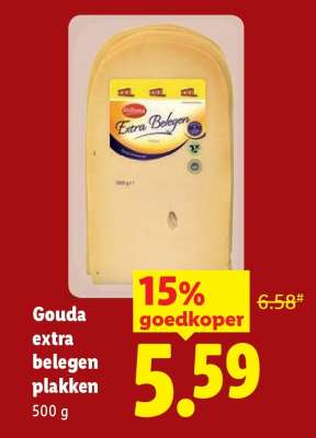 Gouda extra belegen plakken