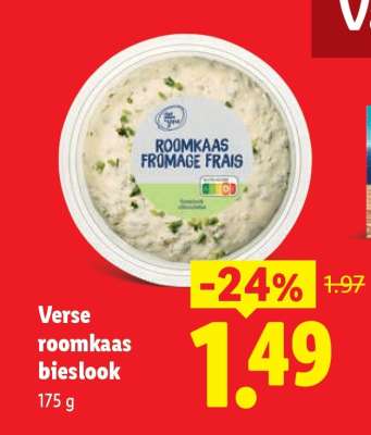 Verse roomkaas bieslook