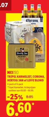 TRIPEL KARMELIET, CORONA, HERTOG JAN of LEFFE BLOND