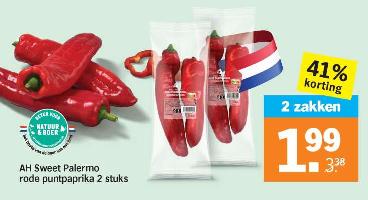 AH Sweet Palermo rode puntpaprika 2 stuks