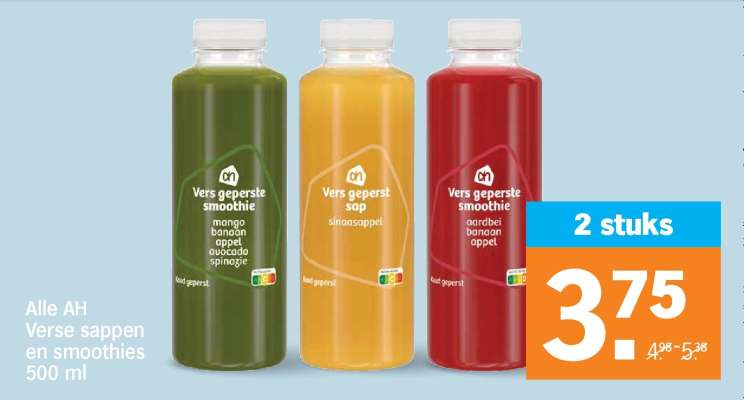 Alle AH Verse sappen en smoothies 500 ml