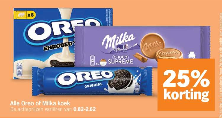 Alle Oreo of Milka koek