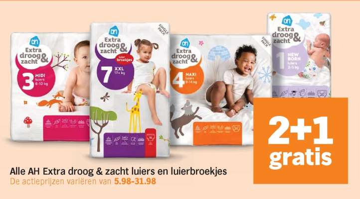 AH Extra droog & zacht luiers en luierbroekjes