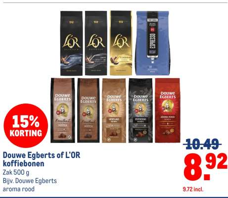 Douwe Egberts of L'OR koffiebonen