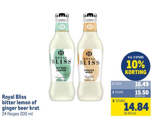 Royal Bliss bitter lemon of ginger beer krat