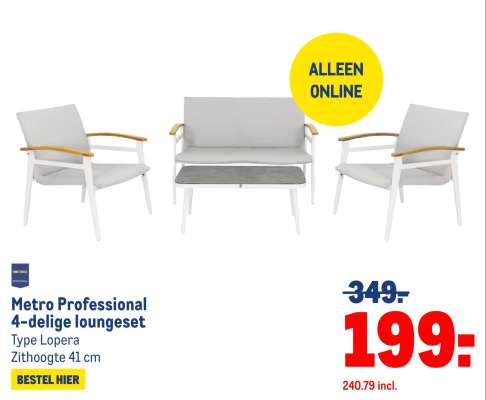 Metro Professional 4-delige loungeset