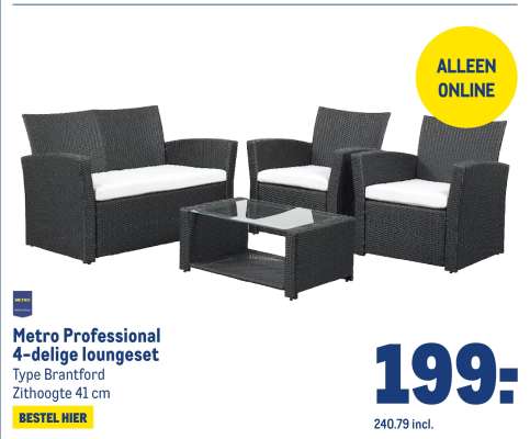 Metro Professional 4-delige loungeset