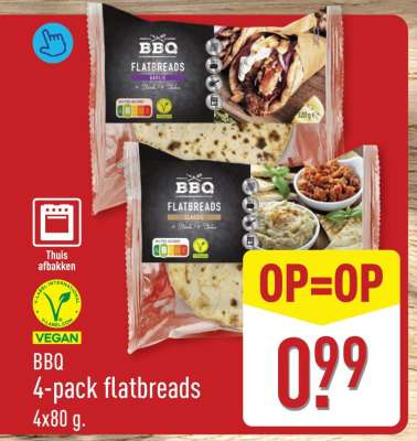 BBQ 4-pack flatbreads