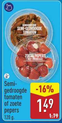 Semi-gedroogde tomaten of zoete pepers
