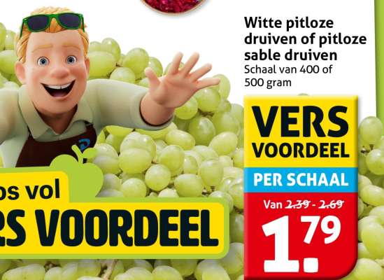 Witte pitloze druiven of pitloze sable druiven