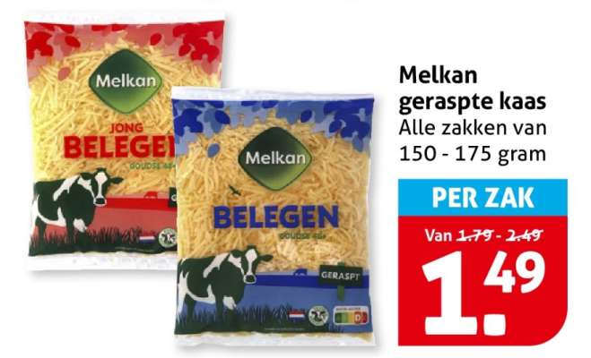Melkan geraspte kaas
