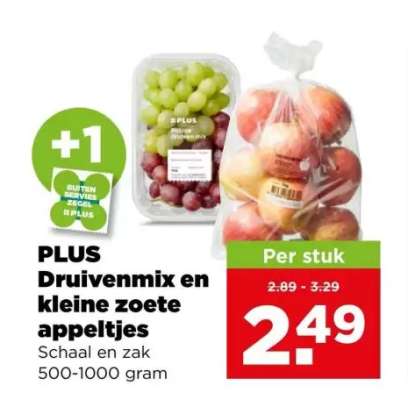PLUS Druivenmix en kleine zoete appeltjes