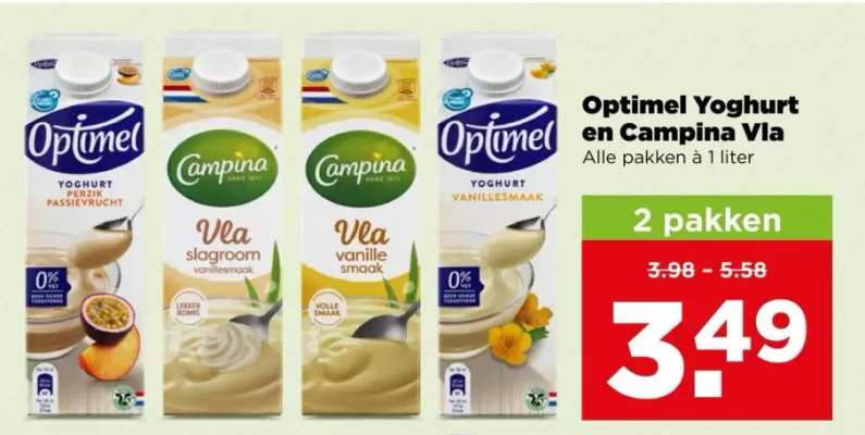 Optimel Yoghurt en Campina Vla