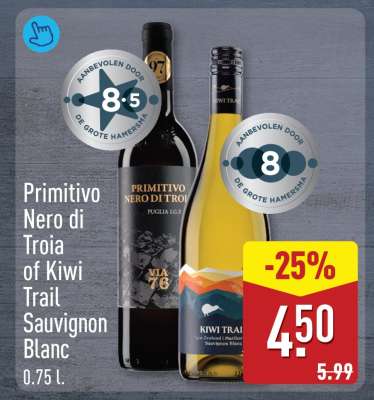 Primitivo Nero di Troia of Kiwi Trail Sauvignon Blanc
