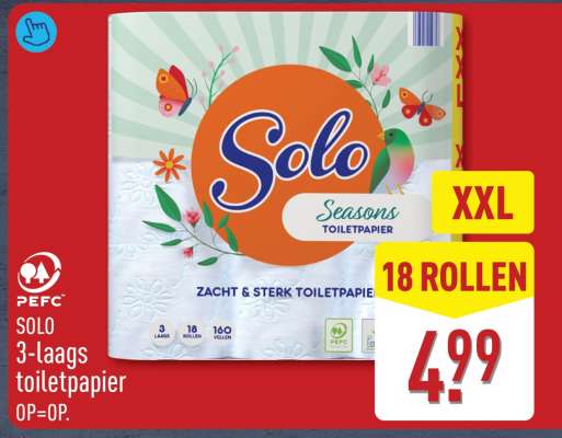 SOLO 3-laags toiletpapier