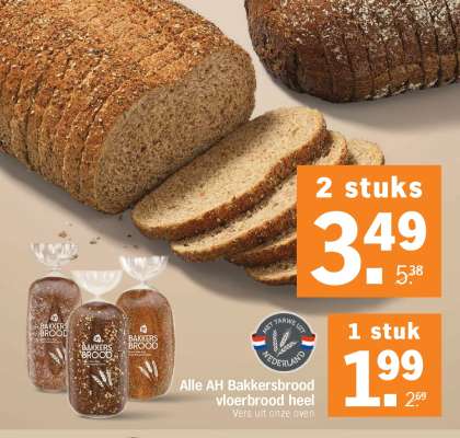 Alle AH Bakkersbrood vloerbrood heel