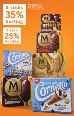 Magnum en Cornetto ijs