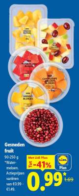Gesneden fruit