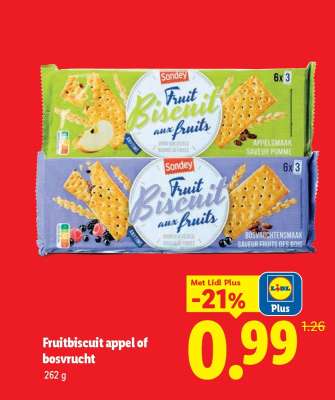 Fruitbiscuit appel of bosvrucht