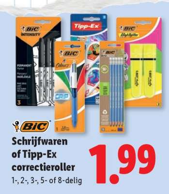 BIC Schrijfwaren of Tipp-Ex correctieroller