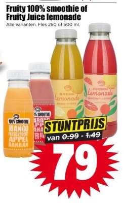 Fruity 100% smoothie of Fruity Juice lemonade