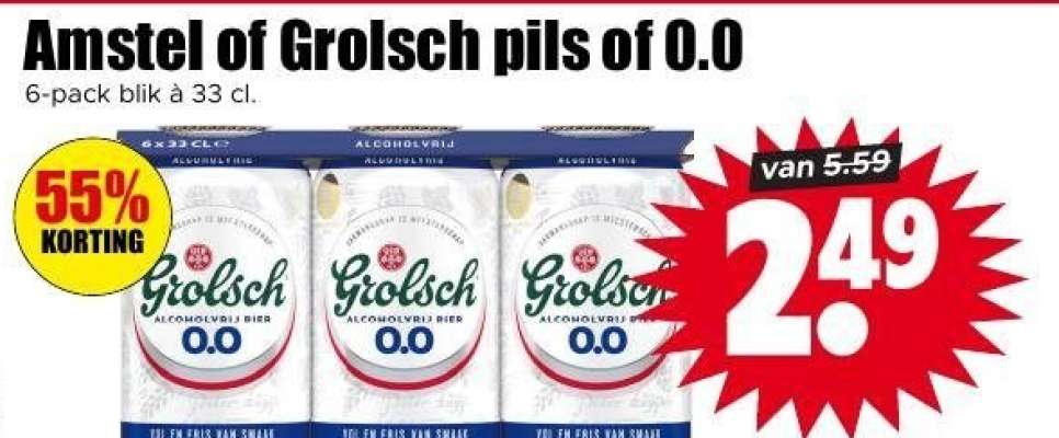 Amstel of Grolsch pils of 0.0