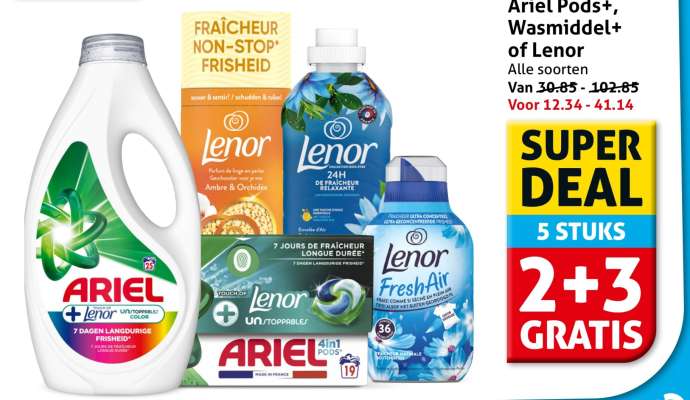 Ariel Pods+, Wasmiddel+ of Lenor