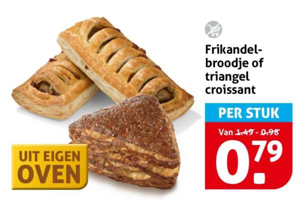 Frikandelbroodje of triangel croissant