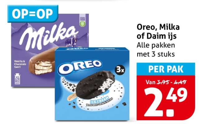 Oreo, Milka of Daim ijs