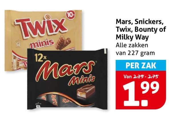 Mars, Snickers, Twix, Bounty of Milky Way