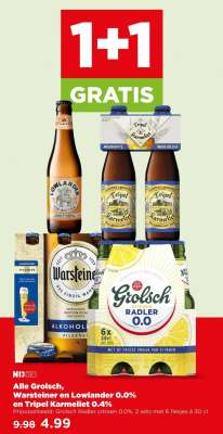 Grolsch, Warsteiner en Lowlander 0.0%