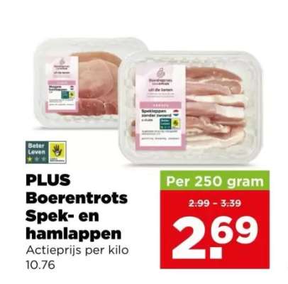 PLUS Boerentrots Spek- en hamlappen