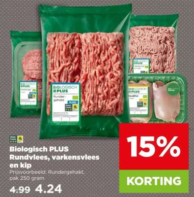 Biologisch PLUS Rundvlees, varkensvlees en kip