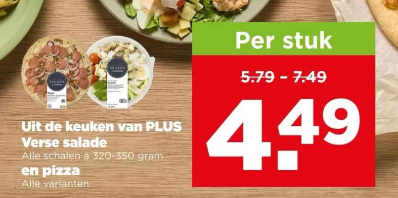 Uit de keuken van PLUS Verse salade en pizza