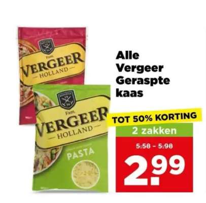 Alle Vergeer Geraspte kaas