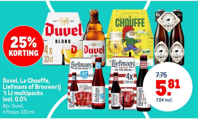 Duvel, La Chouffe, Liefmans of Brouwerij 't IJ multipacks