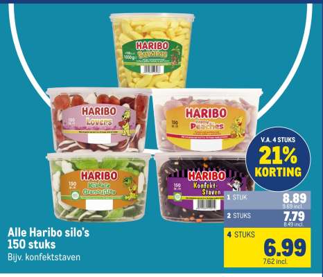 Alle Haribo silo's 150 stuks