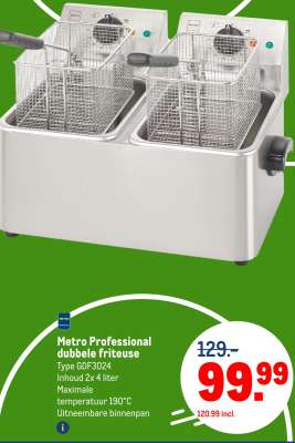 Metro Professional dubbele friteuse