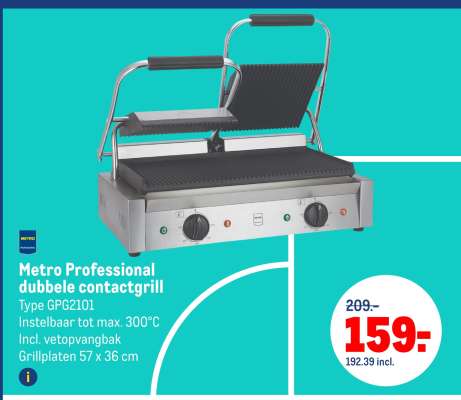 Metro Professional dubbele contactgrill