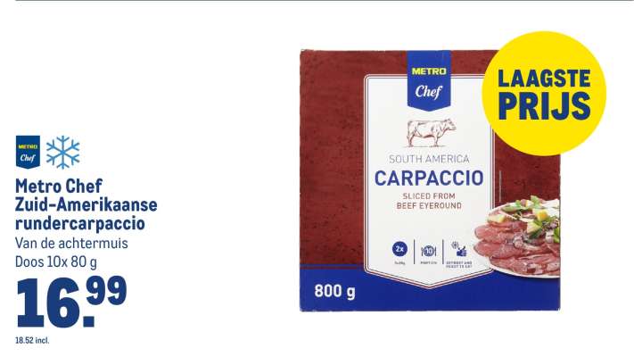 Metro Chef Zuid-Amerikaanse rundercarpaccio