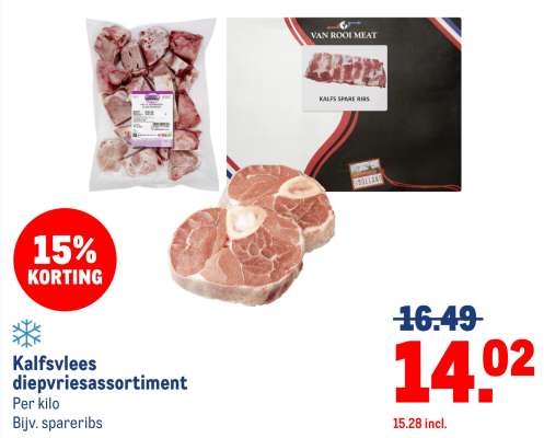 Kalfsvlees diepvriesassortiment