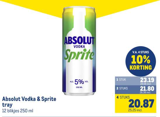 Absolut Vodka & Sprite tray