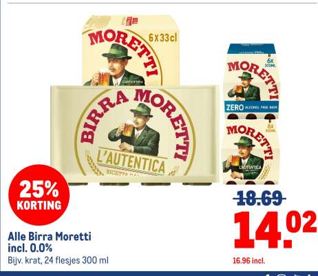 Alle Birra Moretti incl. 0.0%
