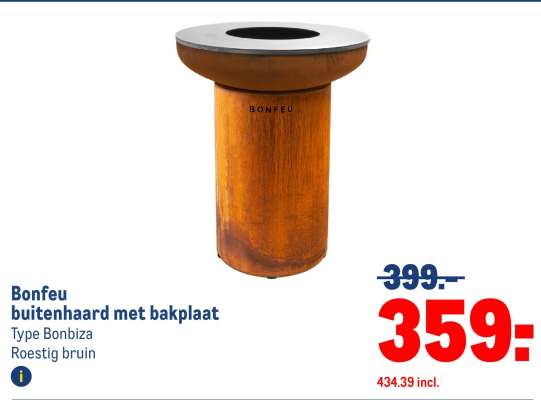 Bonfeu buitenhaard met bakplaat