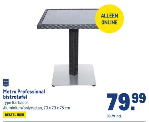 Metro Professional bistrotafel