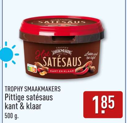 TROPHY SMAAKMAKERS Pittige satésaus kant & klaar