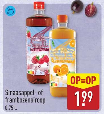 Sinaasappel- of frambozensiroop