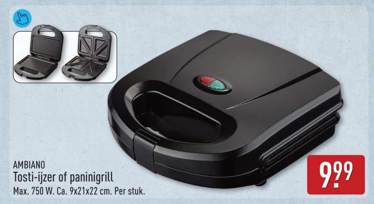 AMBIANO Tosti-ijzer of paninigrill